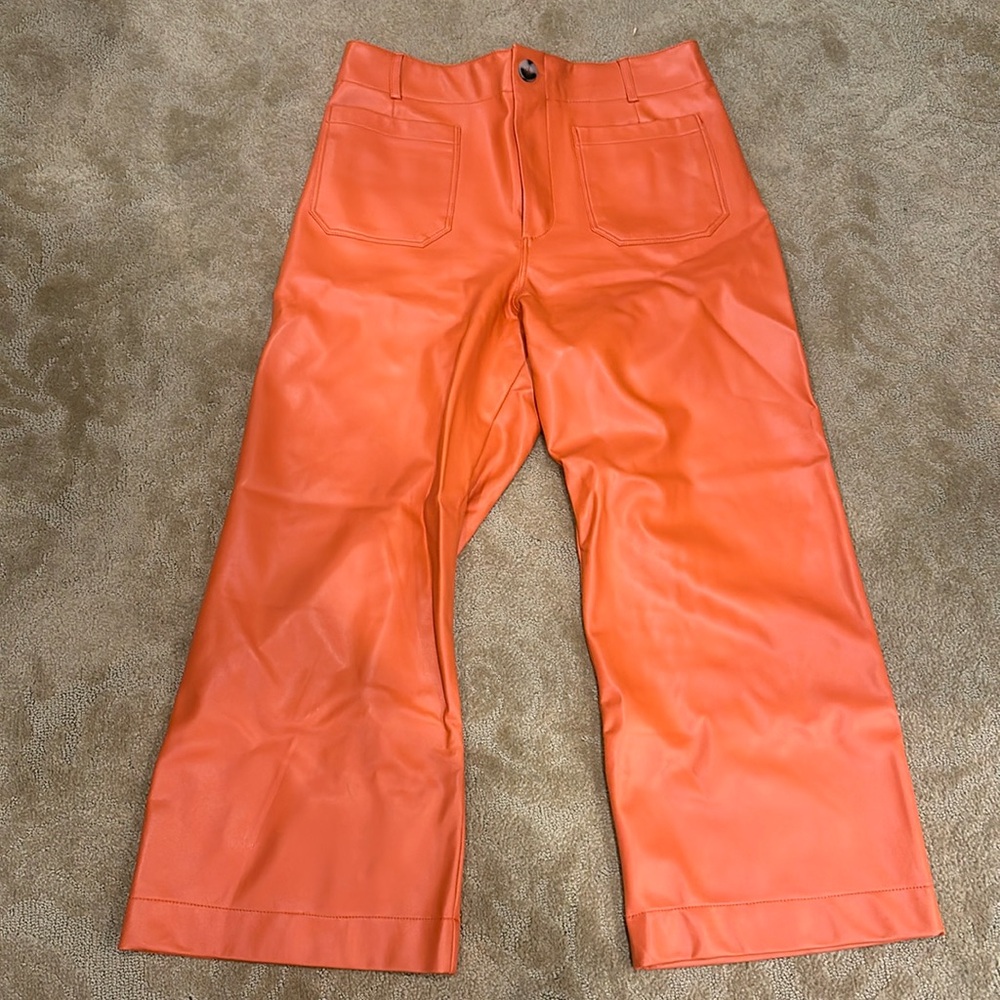 Collette by Maeve (Anthropologie) size 31 faux leather in orange